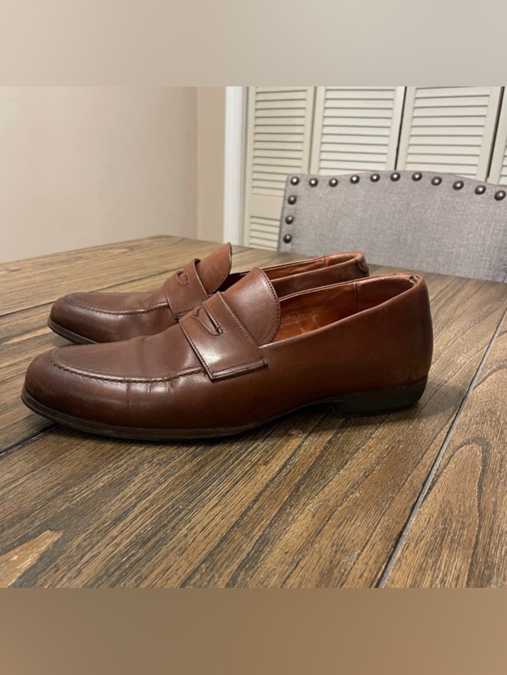 Wolf & Shepherd Ringer Loafer Men Shoe Size 9.5 Maple Calfskin Penny Loafer
